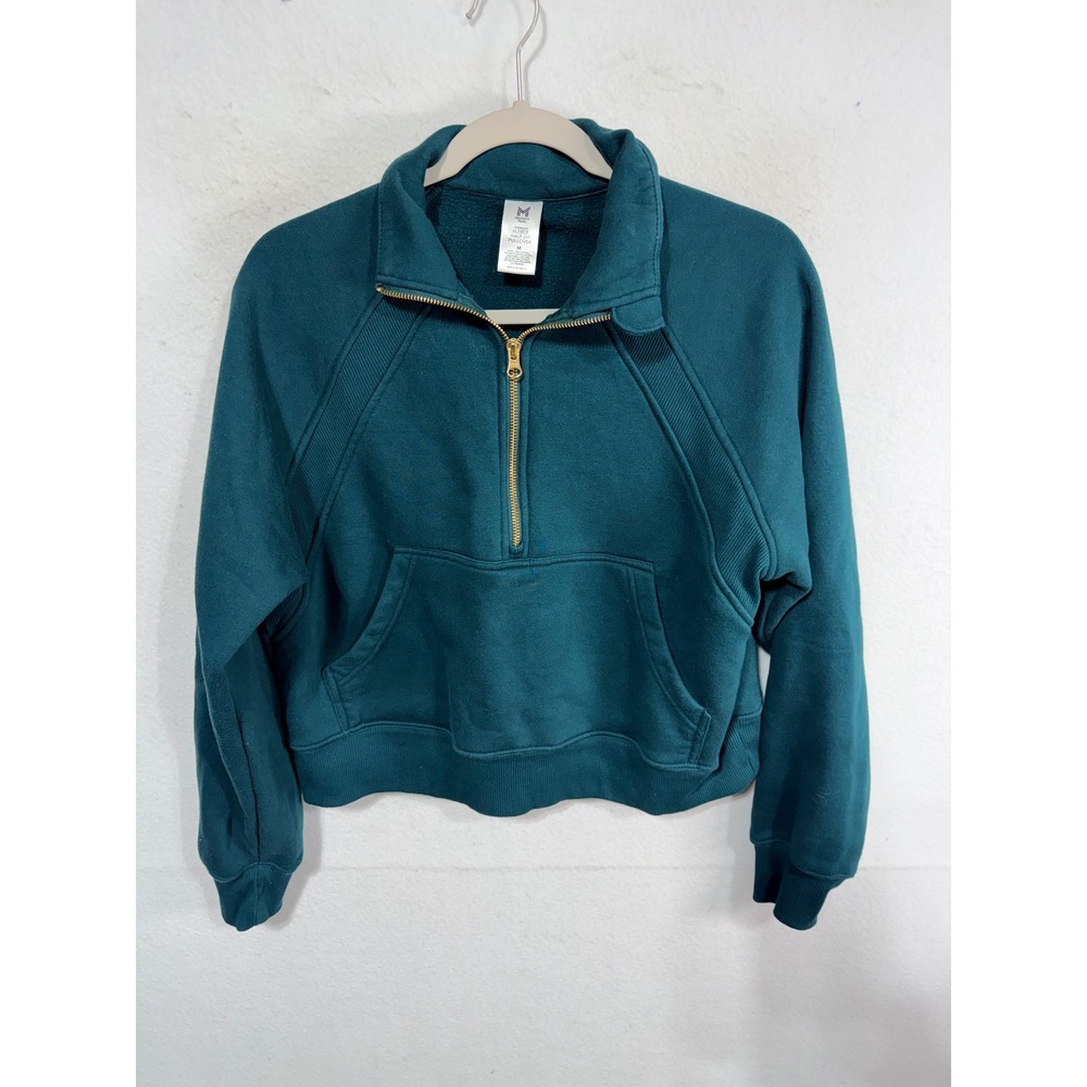 Member's Mark Pullover Fleece Half Zip Womens M Teal Athleisure Gym Yoga Running